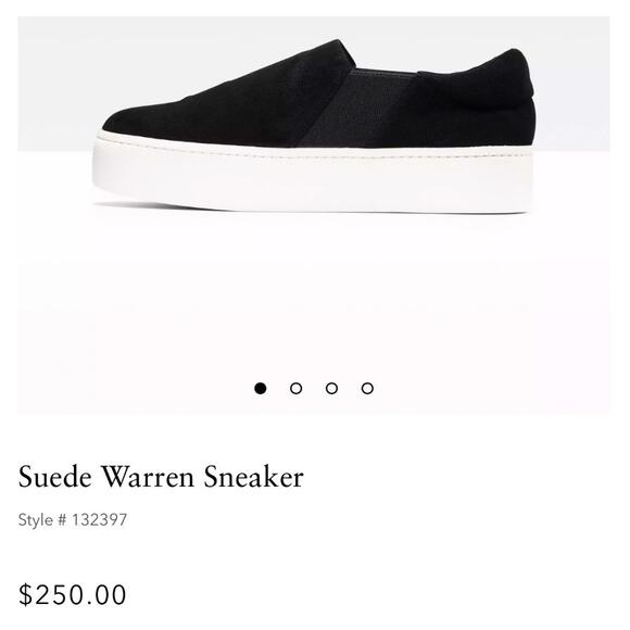 Vince Warren Black Suede White Platform Round Toe Slip On Skate Sneaker Shoes 7 - Picture 2 of 13